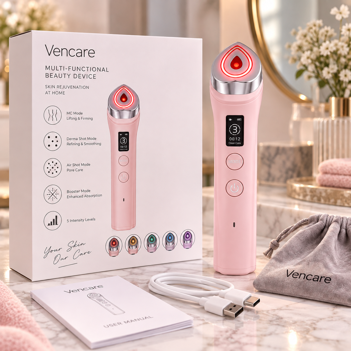 Vencare Face Sculpt Pro – RF-ansiktsapparat för hemmabruk